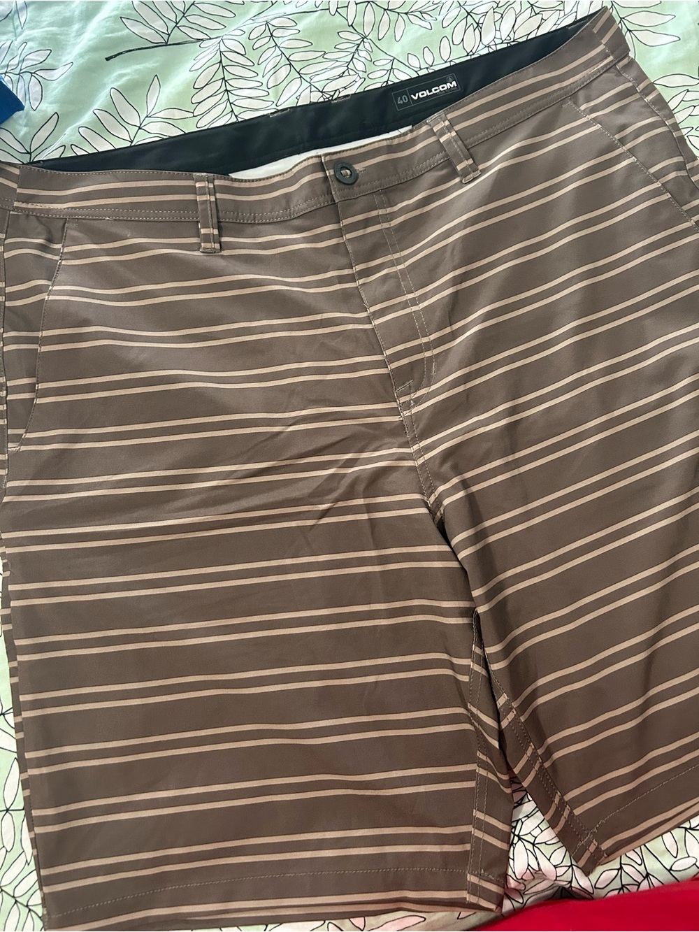 Volcom Men's Brown Striped Shorts